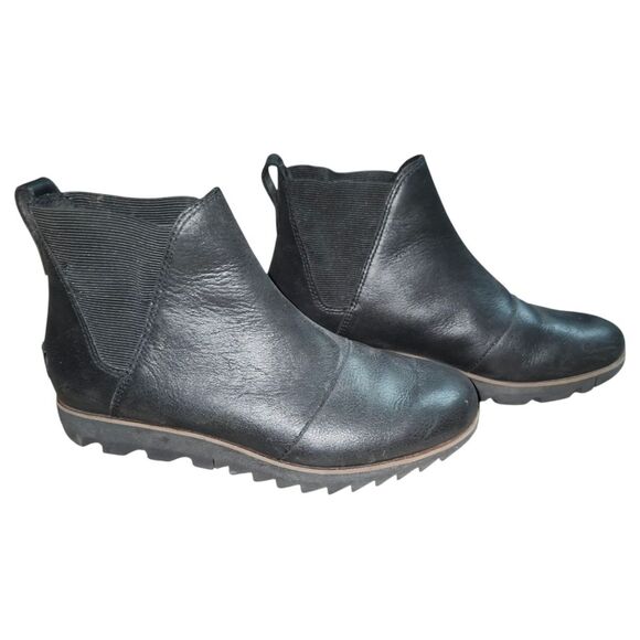 Sorel Black Harlow Chelsea Ankle Boots. Sz. 6.5 - Picture 1 of 9